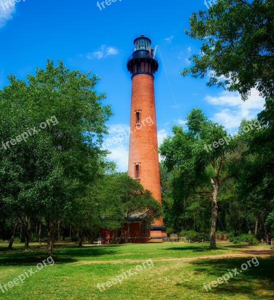 Currituck Lighthouse Landmark Historic Nautical Hdr