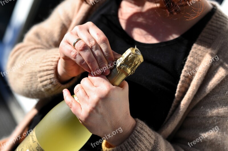 Champagne Bottle Of Sparkling Wine Open Party Birthday