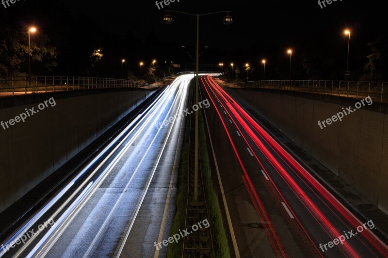 Highway Augsburg Road Lights Traffic