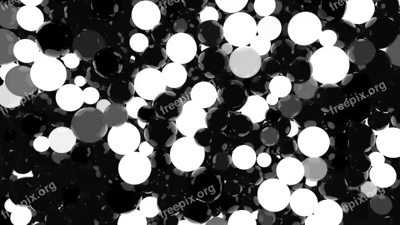 Balls Black And White Abstract Led Light