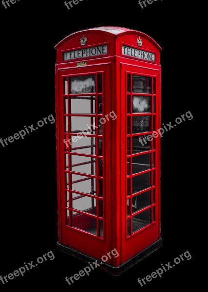 Phone Booth English Isolated Red London