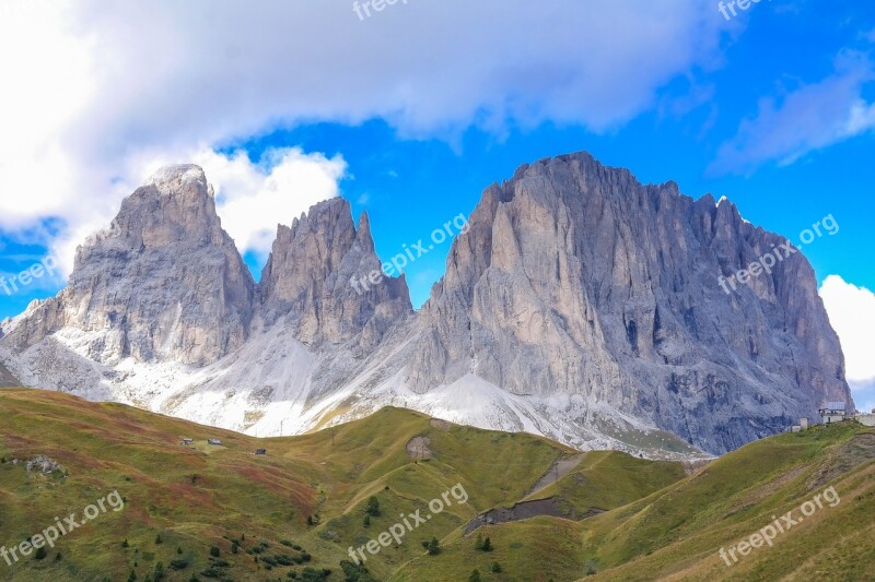 Alpine Dolomites Sassolungo Plattkofel Mountains