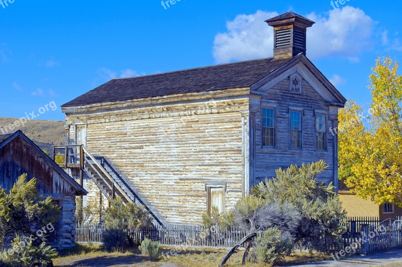 School And Masonic Lodge Assay Office And City Drug Bannack State Park