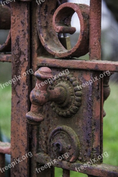 Portal Detail Rusty Handle Turned Lock