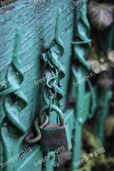 Green Bluish Lock Gate Detail