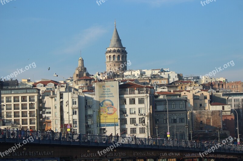 Galata Bridge Galata Tower The Fishermen Fishing Rod On