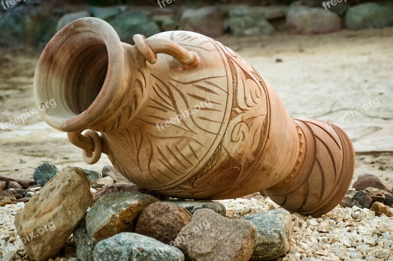 Vase Pitcher Clay The Stones Decoration