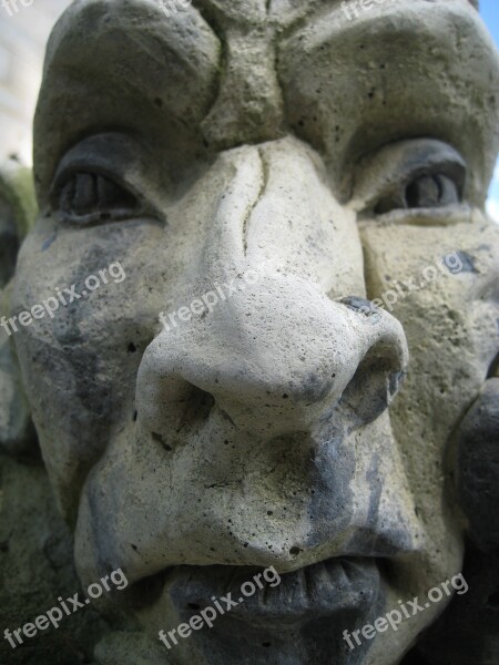 Sculpture Face Fash Deterrent Stone