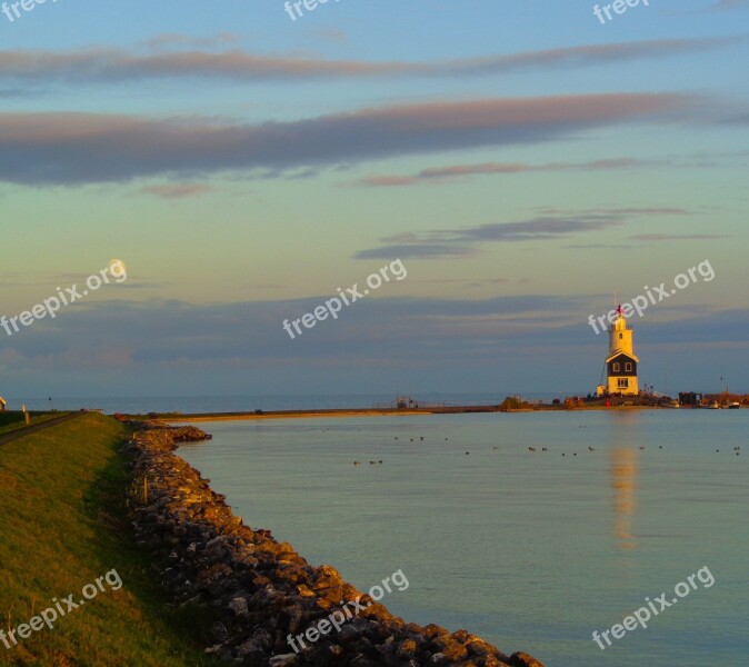 Holland Lighthouse Atmosphere Sun Abendstimmung