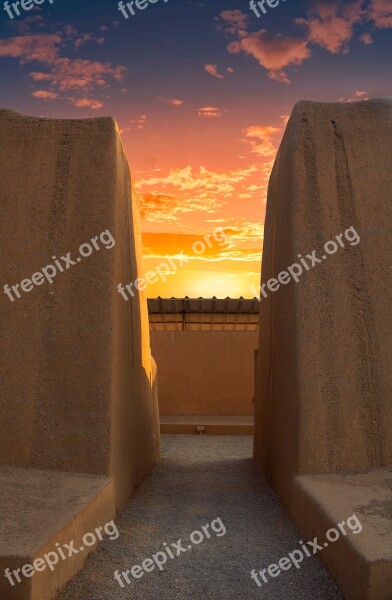 Sunset Ruins Sky Old Nature