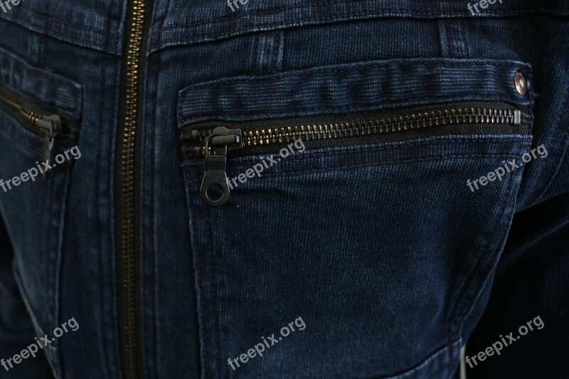 Denim Workwear Zipper Pocket Free Photos