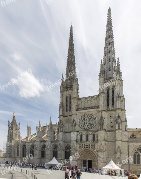 Cathedral France Bordeaux Church Architecture