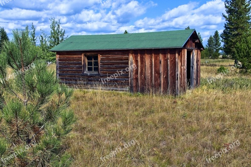 Mccarthy Homestead Structure Log Cabin Glacier National Park Montana