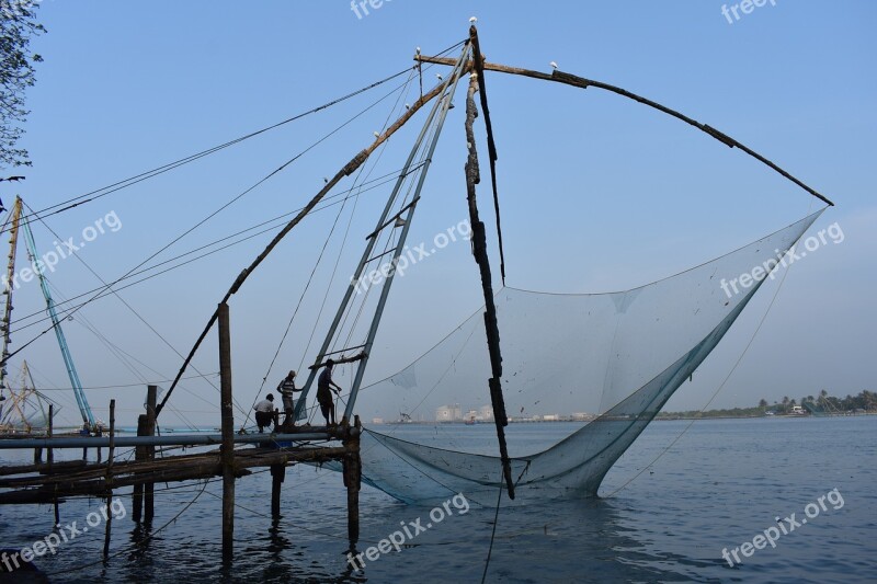 Chinese Fishing Nets Kochi Cochin India Asia