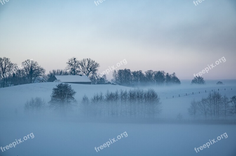 Winter Poland Masuria Landscape Snow