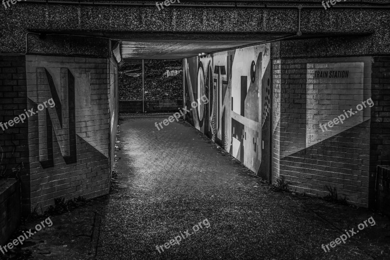 Underpass Urban Architecture Graffiti Tunnel