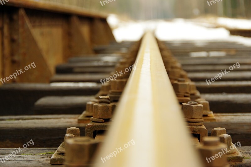 Rails Screw Flyover Rust Railroad