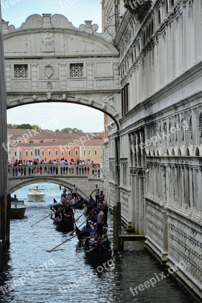 Venice Sighs Bridge Italy Channel