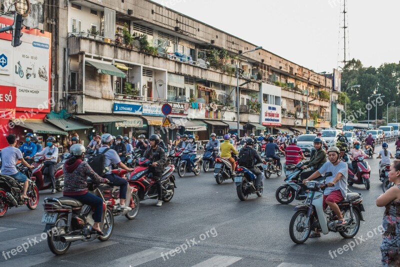 Vietnam Ho Chi Minh Saigon Moped Street