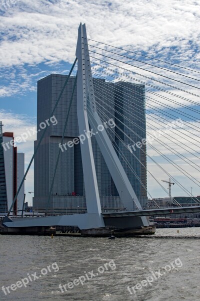 Bridge Rotterdam Building City Cityscape