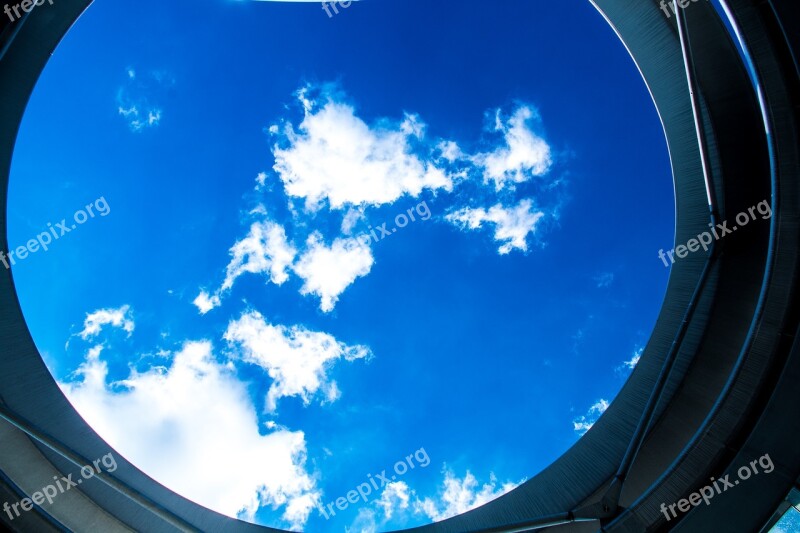 Summer Sky Opening Dome Structure Blue