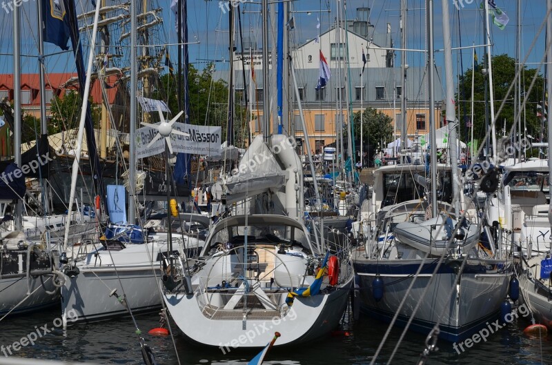 Almedalen Valley Visby Sailing Boats Port Free Photos