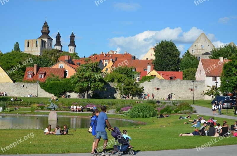 Almedalen Valley Park Summer Visby Free Photos