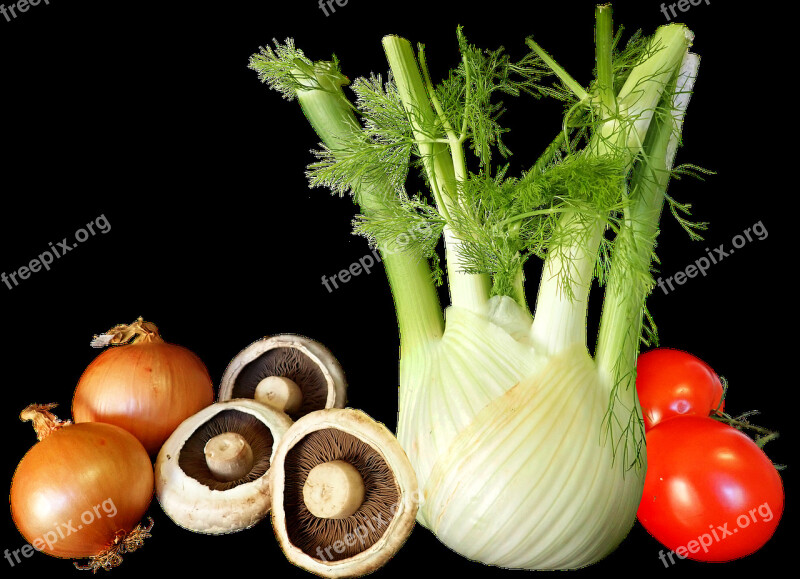 Vegetables Onions Fennel Tomato Mushroom