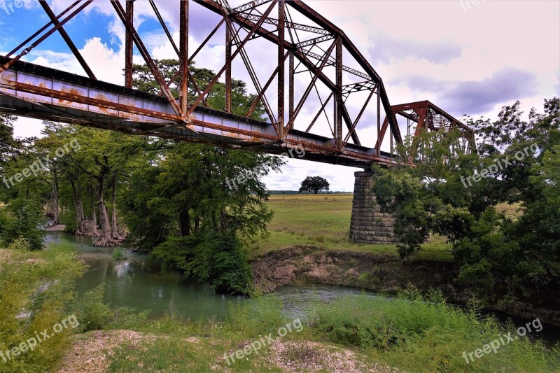 Bridge Rusted River Rail Road Crossing