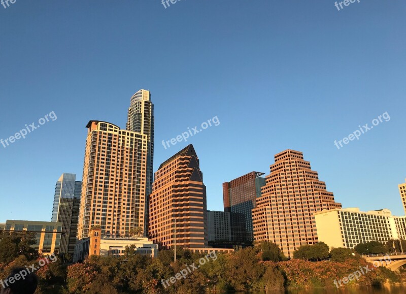 Austin Texas Skyline Lady Bird Lake Downtown