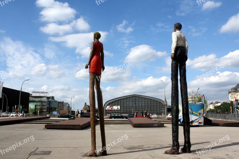 Hamburg Hanseatic City Of Hamburg Pair Stalk Sculpture