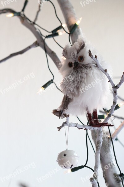 Christmas Tree Owl White Christmas Christmas Bauble