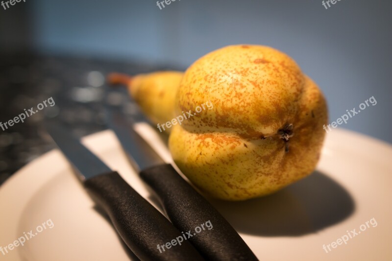 Pear Knife Fruit Plate Vitamins