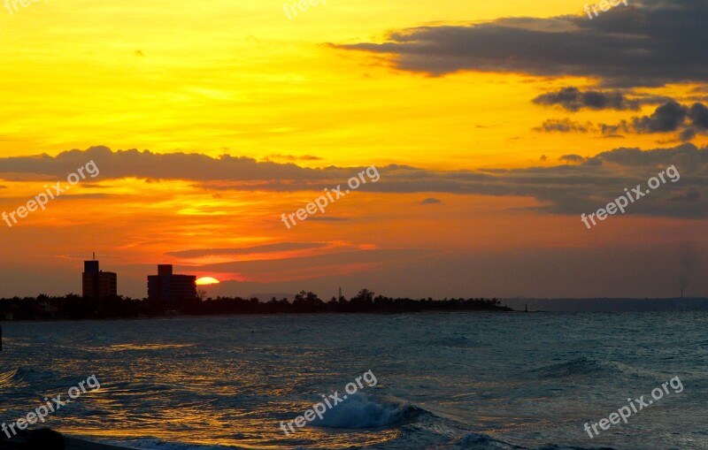 Horizon Sea Beach Sunset Sun