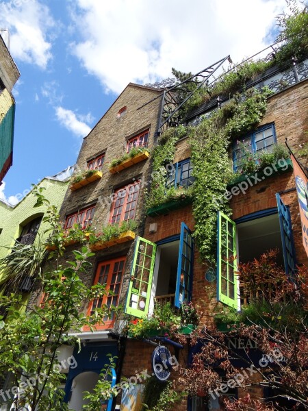 Facade House Colorful City Flowers