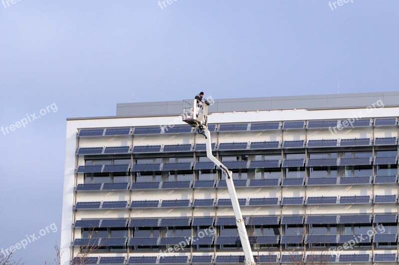 Skyscraper Repair Maintenance Outdoor Solar System