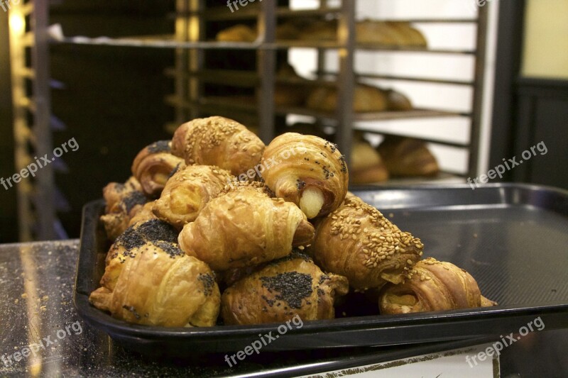 Croissants Pastry Food Bakery Snack