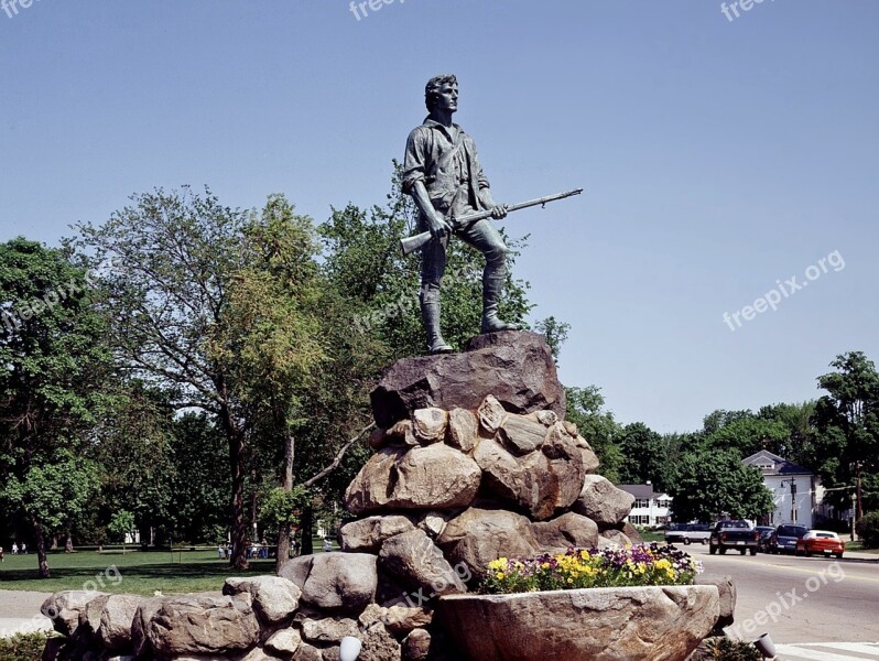 Minuteman Statue Lexington Massachusetts Towns Urban