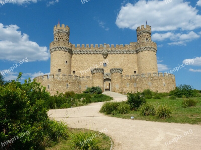 Monument New Castle Madrid Manzanares El Real Spain