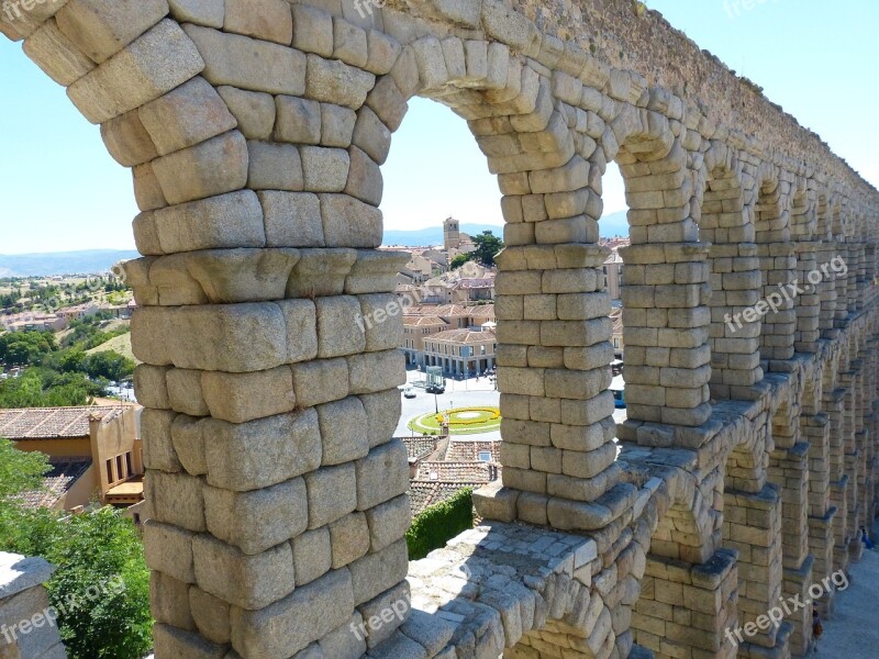 Segovia Roman Aqueduct Monument Historical Heritage