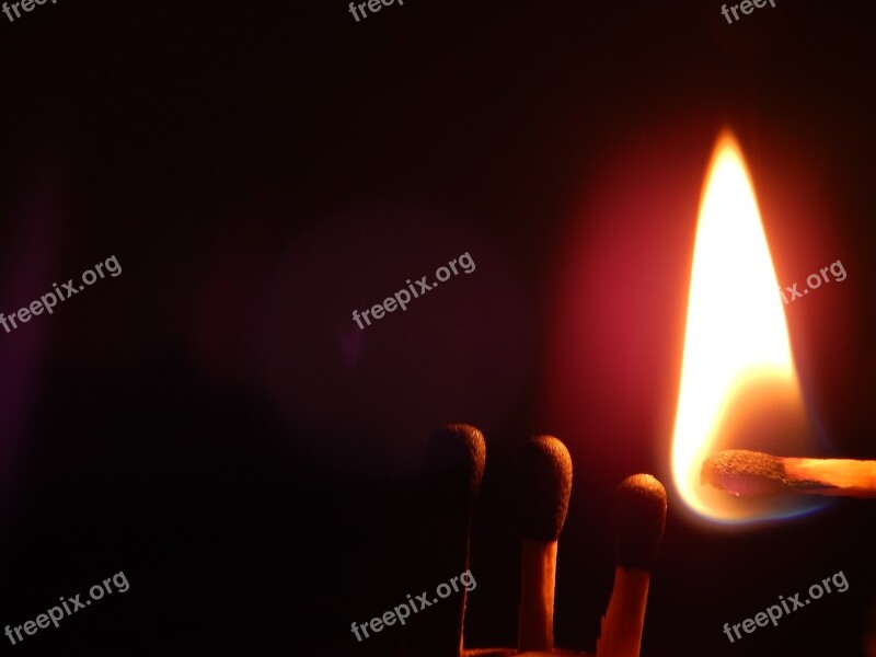 Match Lighting Fire Burning Flame Matchstick