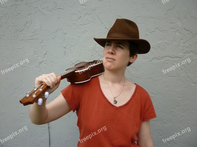 Ukulele Hat Squint Musician Free Photos