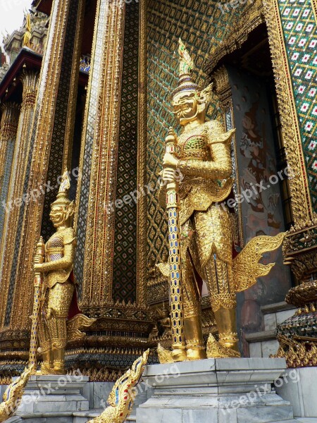 Thailand Royal Palace Guards Statues Palace