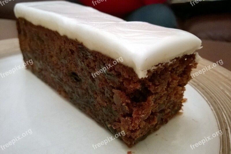 Carrot Cake Slice Icing Frosting Treat