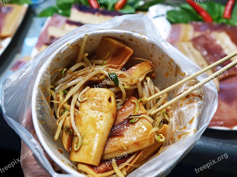 Taiwan 豆芽花枝 Street Food Bean Sprout Squid