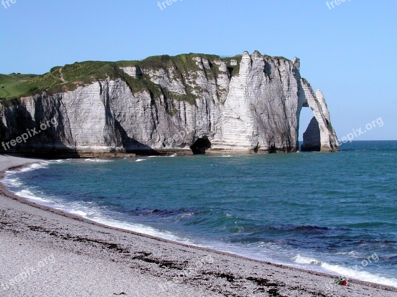 France Normandy Etretat Door Downstream Afalaise