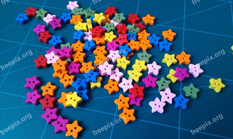 Buttons Stars Colorful Color Rainbow