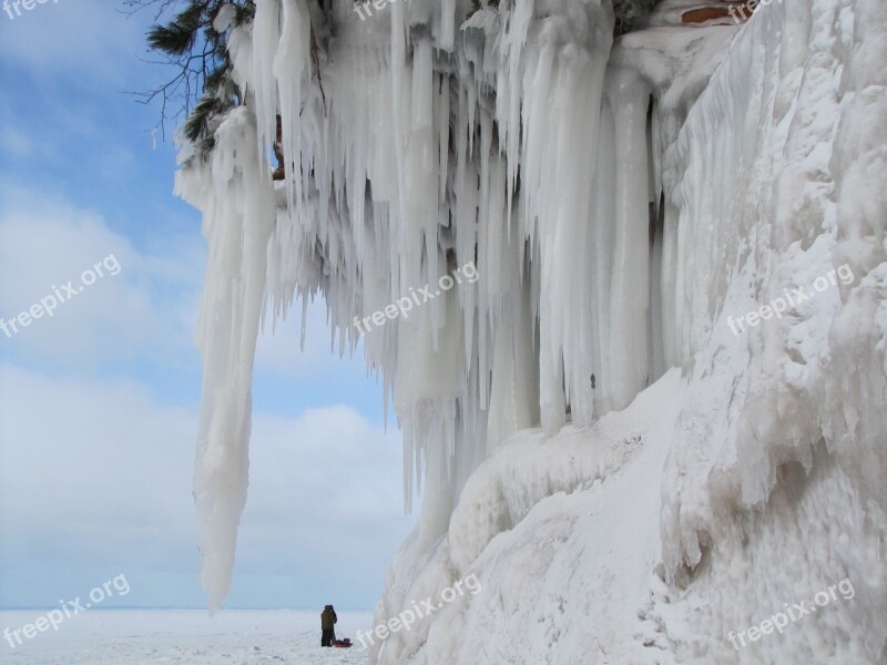 Ice Caves Icicles Duluth Free Photos