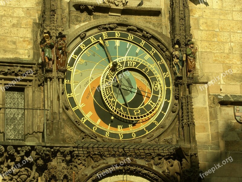 Prague Travel Motive Clock Bell Tower