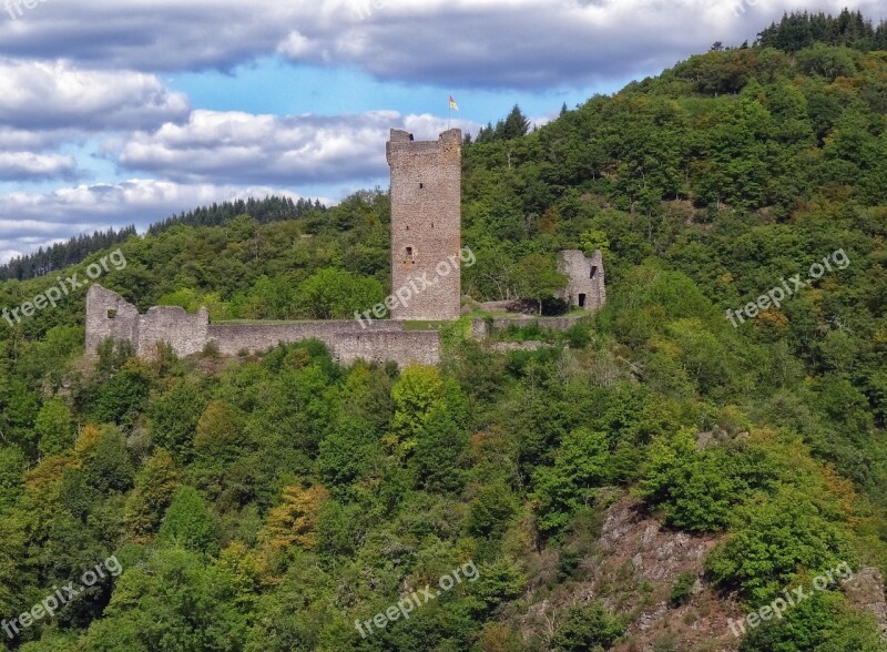 Castle Obernburg Manderscheid Eifel Burgruine